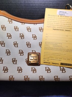 Dooney & Bourke Tan Logo-Print Men’s Shoulder Bag